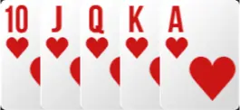 로얄 플러시 예시 — 스페이드 10, J, Q, K, A